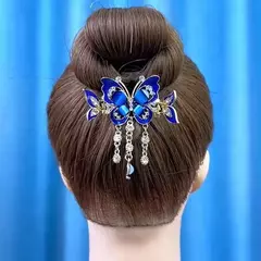 Zircão borboleta borla hairpin para mulheres, acessórios retrô, estilo étnic - comprar online