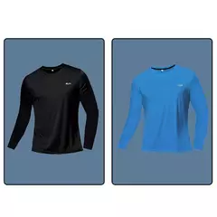 Homens de manga comprida Sport T-shirt Quick Dry Running Shirt Respirável Anti- - Show Drop