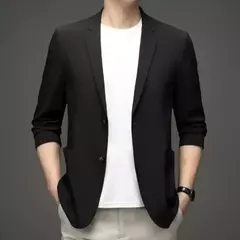 Terno de gola suave para homens, Jaqueta pendular, Cardigan de negócios, Homens - Show Drop