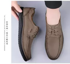 CLOHOO-Sapatos masculinos de couro, mocassins clássicos, costurados à mão, re