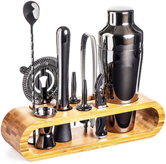 Cocktail Mixology Bartender Kit com elegante Bamboo Stand, Bar Tool Set, 10 pcs - loja online