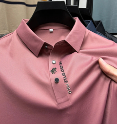 Polo monocromático de manga curta masculino, marca de alta qualidade, moda casu - comprar online