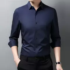 Camisa de manga comprida masculina, moda casual, cor sólida - comprar online