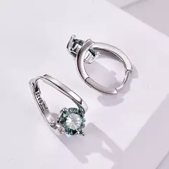 S925 Prata Moissanite Brincos para Mulheres, Pedra Multicolor, Charme Feminino, - Show Drop