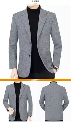 Blazers masculinos de um só peito, roupas casuais, casacos masculinos, jaqueta