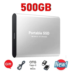 Portátil Externo Solid State Drive, SSD 1TB, M.2 USB 3.1, Alta Velocidade, 500G