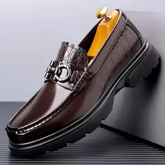 Sapatos Oxford de couro genuíno masculino, mocassim confortável casual masculi na internet