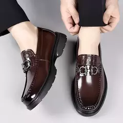 Imagem do Sapatos Oxford de couro genuíno masculino, mocassim confortável casual masculi