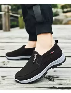 Imagem do Mocassins casuais masculinos, tênis de malha respirável, sapatos de condução