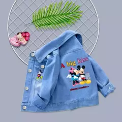 Jaqueta jeans Mickey Mouse dos desenhos animados, Casacos infantis, Jaquetas cas - loja online