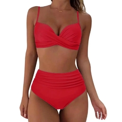 Biquínis vintage de cintura alta para mulheres, swimwear push up, maiô estampa - comprar online