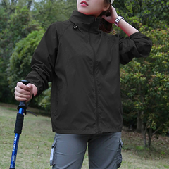 Jaqueta com capuz de mangas compridas feminina, Wind Breaker, Proteção solar,