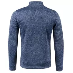 Camisola de zíper gola virada para baixo masculina, Pullovers de gola, camisola