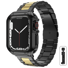 Banda de metal e capa TPU para Apple Watch, pulseira Ultra2, pulseira de aço in - loja online