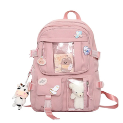 Popular cor roxa rosa meninas alta escola estudante mochila sacos - Show Drop