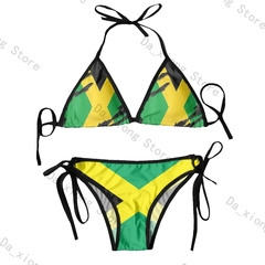 Biquíni tanga brasileira para as mulheres, roupas de praia, sexy, com bandeira, - loja online