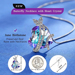 Exquisite Fashion Creative Multicolor Heart Shape Crystal Necklace Colorful Rhin - Show Drop