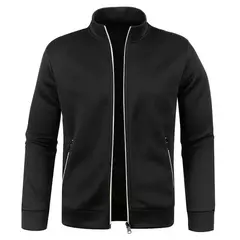 Camisola de zíper gola virada para baixo masculina, Pullovers de gola, camisola