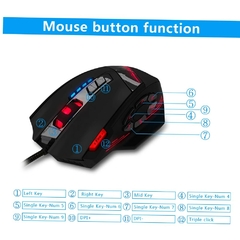 ZELOTES-C-12 Wired USB Optical Gaming Mouse, 12 botões programáveis, Ratos de - comprar online