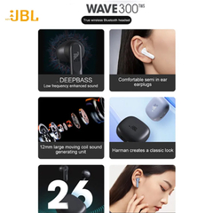 MzyJBL-Earbuds Bluetooth sem fio originais com microfone, mini botões, fones de