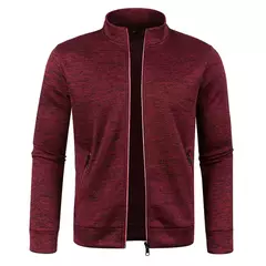 Imagem do Camisola de zíper gola virada para baixo masculina, Pullovers de gola, camisola