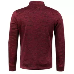 Camisola de zíper gola virada para baixo masculina, Pullovers de gola, camisola