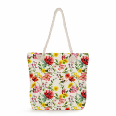 Moda bonito floral impressão bolsas casuais de alta capacidade das mulheres sac - comprar online