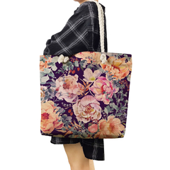 Moda bonito floral impressão bolsas casuais de alta capacidade das mulheres sac - comprar online