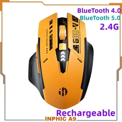 Mouse sem fio silencioso com luz LED, edição de Mecha, tipo C, recarregável, na internet