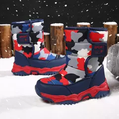 5-12 inverno quente pele botas de neve crianças sapatos peludos meninos menina