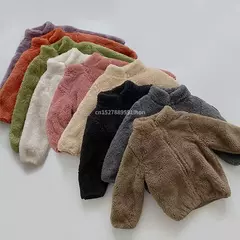 Jaqueta infantil de lã quente, casacos de inverno infantis, outerwear para meni - Show Drop