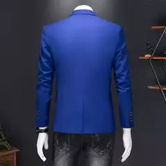 Blazer Casual de Negócios Masculino, Jaqueta Monocromática, Casacos Oversize, - comprar online