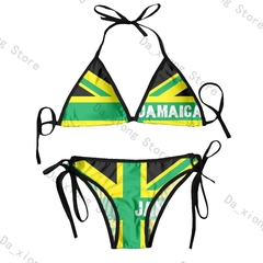 Imagem do Biquíni tanga brasileira para as mulheres, roupas de praia, sexy, com bandeira,