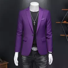 Blazer Casual de Negócios Masculino, Jaqueta Monocromática, Casacos Oversize, - Show Drop