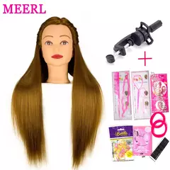 Cabeça fêmea da boneca do treinamento do manequim com cabelo 65cm para o cabel - loja online