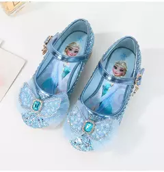 Sandálias de princesa congelada feminina Disney, sapatos infantis, salto alto, - loja online