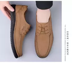 CLOHOO-Sapatos masculinos de couro, mocassins clássicos, costurados à mão, re na internet