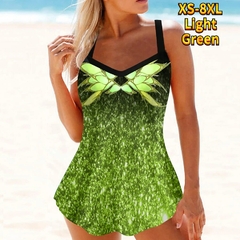 Sexy tankini feminino verão duas peças impressão de flores maiô feminino tie na internet