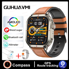 Relógio Inteligente Impermeável para Homem, Bluetooth Call Smartwatch, Pressã