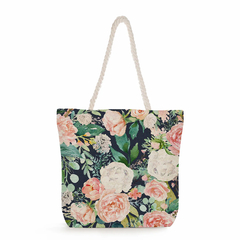 Imagem do Moda bonito floral impressão bolsas casuais de alta capacidade das mulheres sac