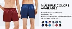 Imagem do JupiterSecret 6 Pcs Mens Cetim Boxers Shorts, Silk Sentimento do sono Shorts Com