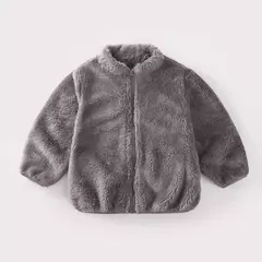 Jaqueta infantil de lã quente, casacos de inverno infantis, outerwear para meni