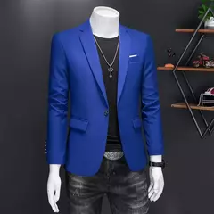 Blazer Casual de Negócios Masculino, Jaqueta Monocromática, Casacos Oversize,