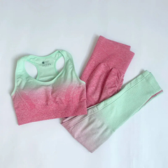 Gradient Yoga Set para Mulheres, Roupas Sem Costura, Sportswear, Fato De Treino - Show Drop