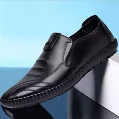 Mocassim masculino de fundo macio, sapato casual de feijão preguiçoso, lounge