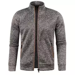 Imagem do Camisola de zíper gola virada para baixo masculina, Pullovers de gola, camisola