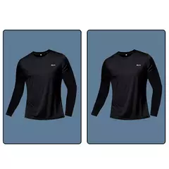 Homens de manga comprida Sport T-shirt Quick Dry Running Shirt Respirável Anti- na internet