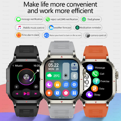 Relógio Inteligente Impermeável para Homem, Bluetooth Call Smartwatch, Pressã