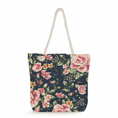 Moda bonito floral impressão bolsas casuais de alta capacidade das mulheres sac - comprar online