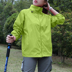 Jaqueta com capuz de mangas compridas feminina, Wind Breaker, Proteção solar,